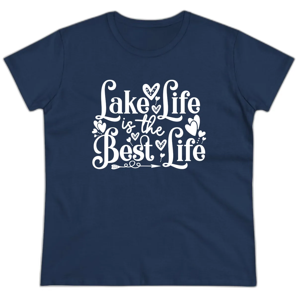 Lake Life Is The Best Life Ladies Tee in Navy