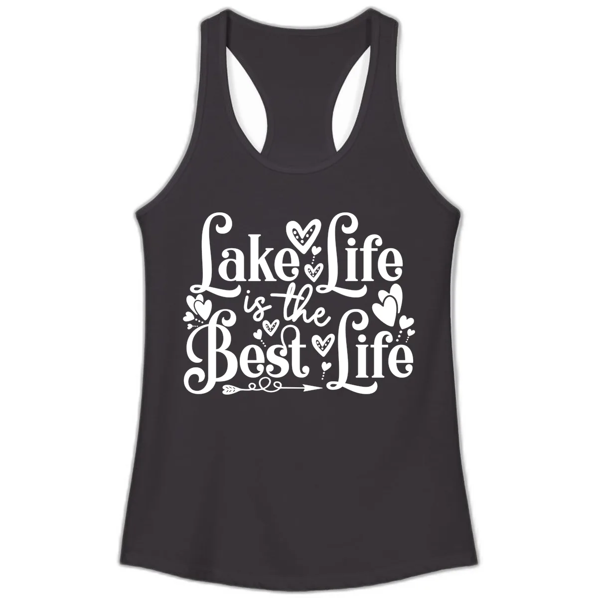 Lake Life Is The Best Life Ladies Tank in Black