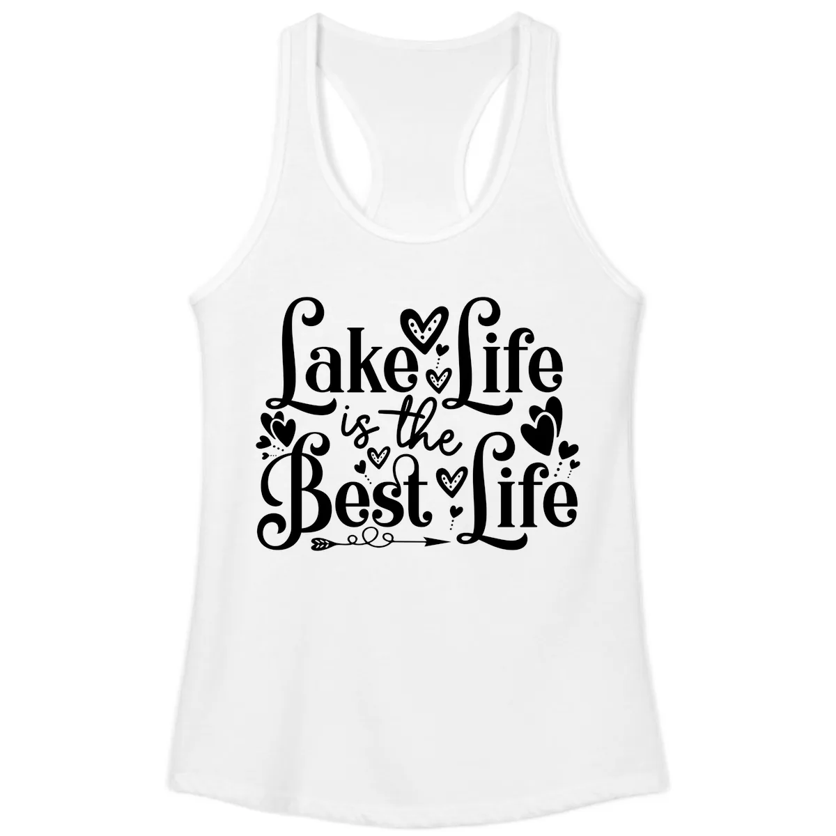 Lake Life Is The Best Life Ladies Tank in White