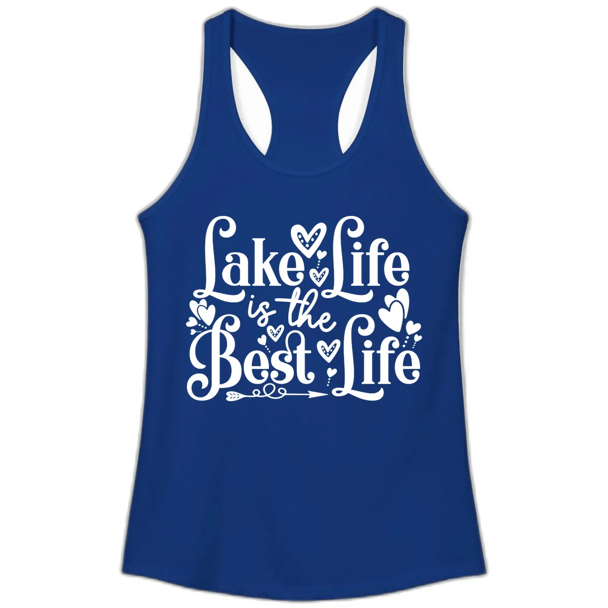 Lake Life Is The Best Life Ladies Tank in Solid Royal