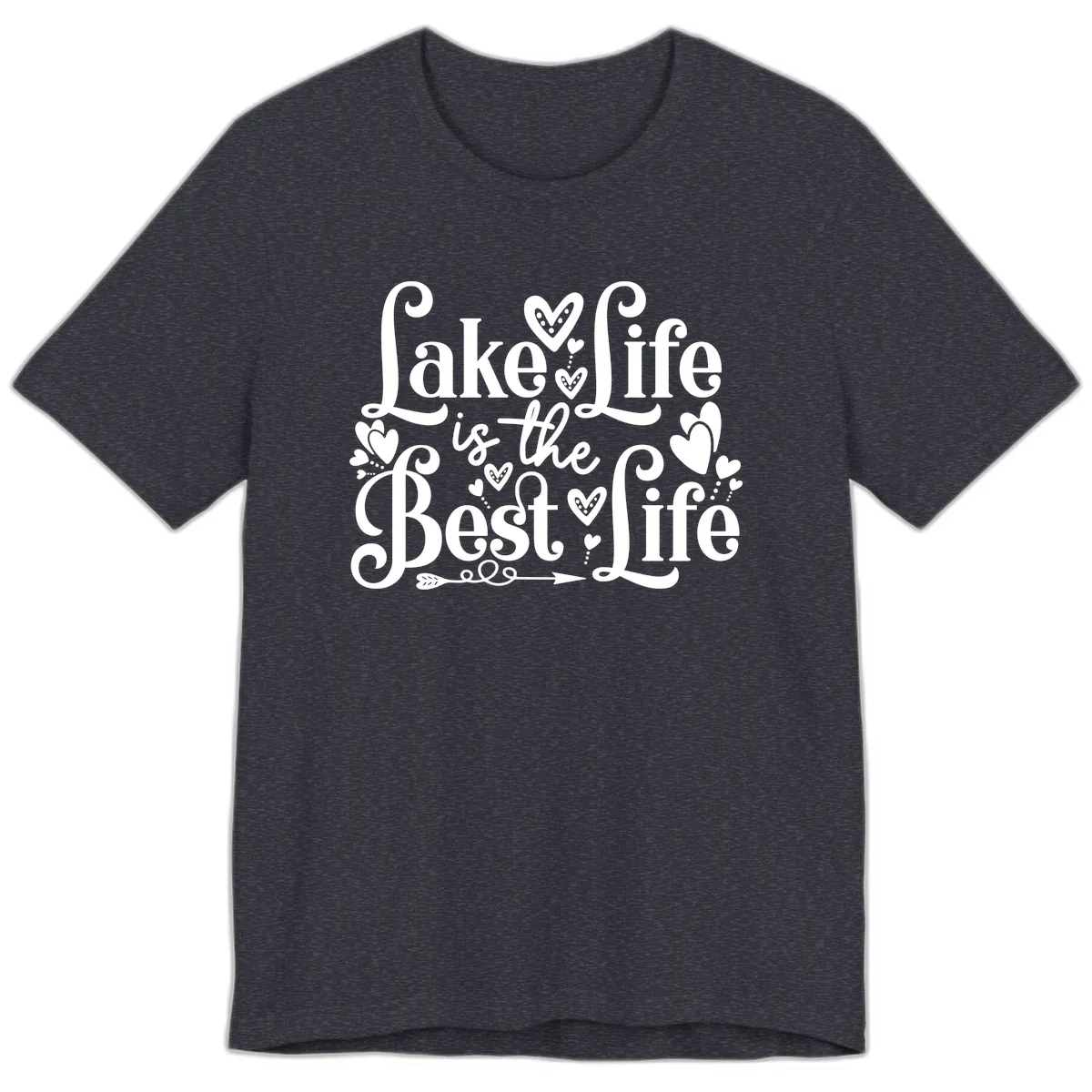 Lake Life Is The Best Life Premium T-Shirt in Heather Navy