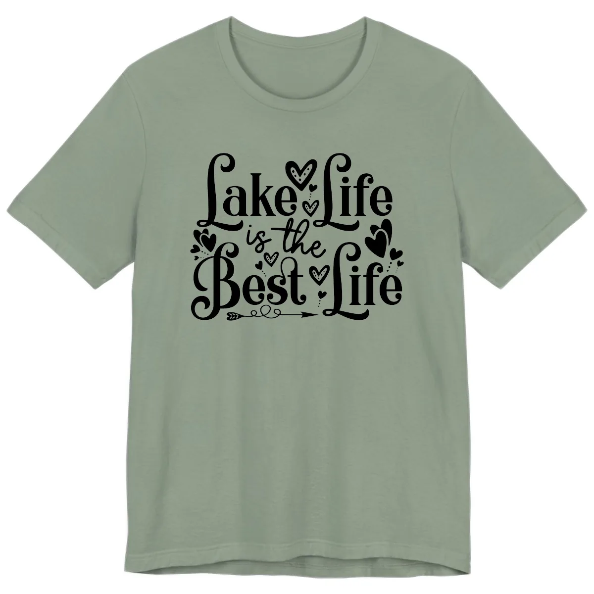 Lake Life Is The Best Life Premium T-Shirt in Sage
