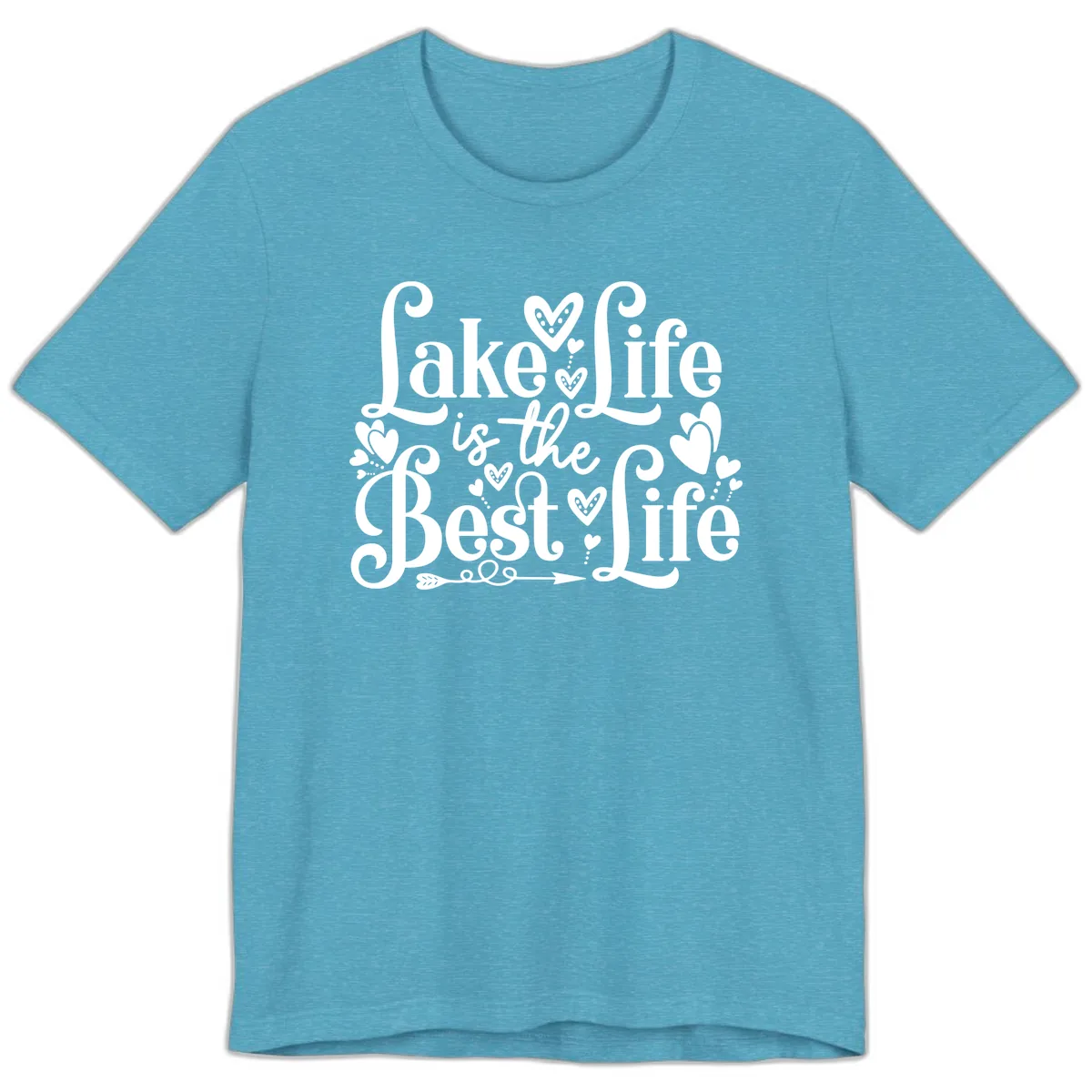 Lake Life Is The Best Life Premium T-Shirt in Heather Aqua