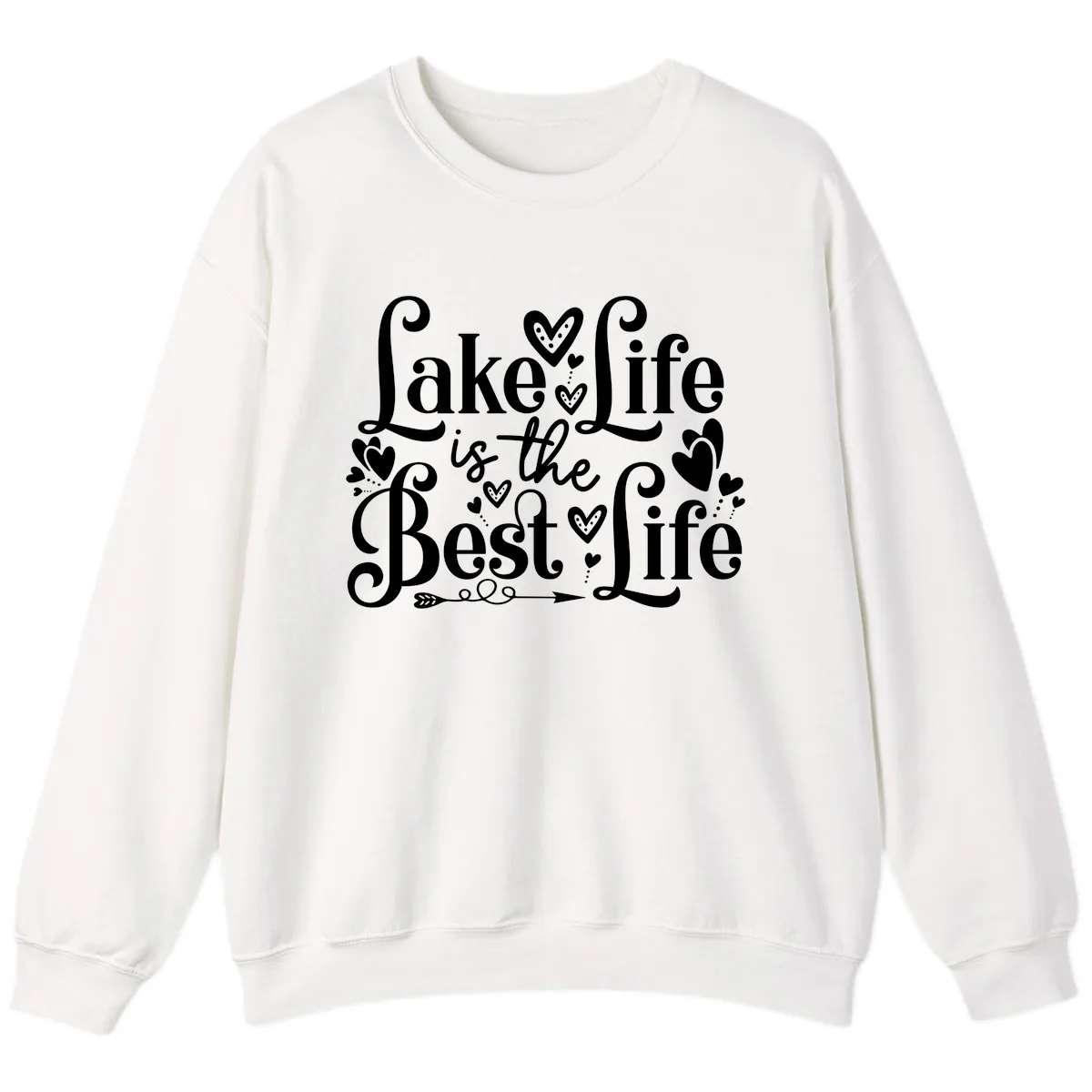 Lake Life Is The Best Life Sweatshirt in White