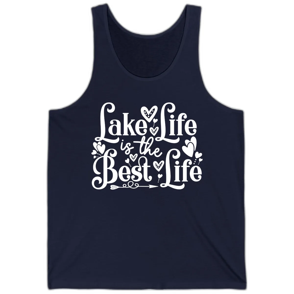 Lake Life Is The Best Life Tank in Navy