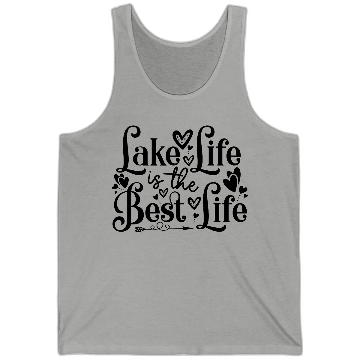 Lake Life Is The Best Life Tank in Athletic Heather