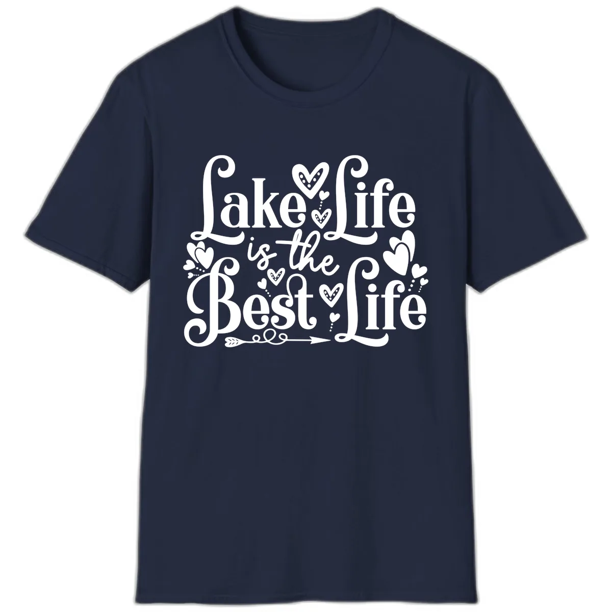 Lake Life Is The Best Life T-Shirt in Navy