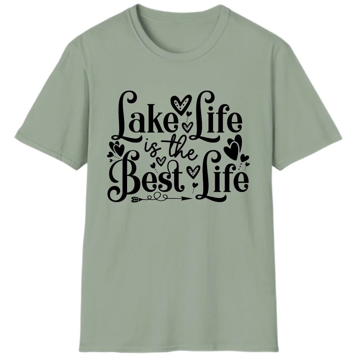 Lake Life Is The Best Life T-Shirt in Sage