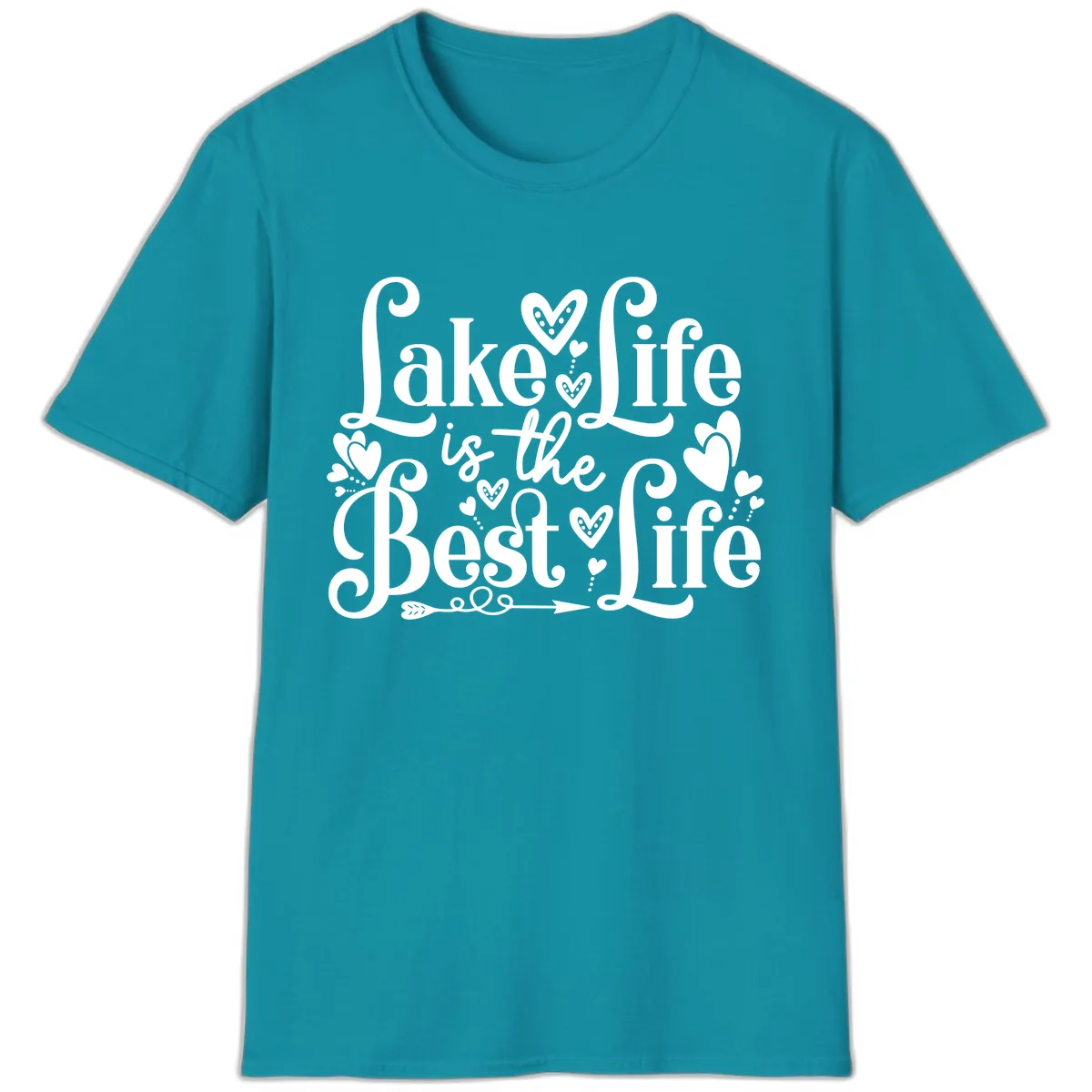 Lake Life Is The Best Life T-Shirt in Tropical Blue