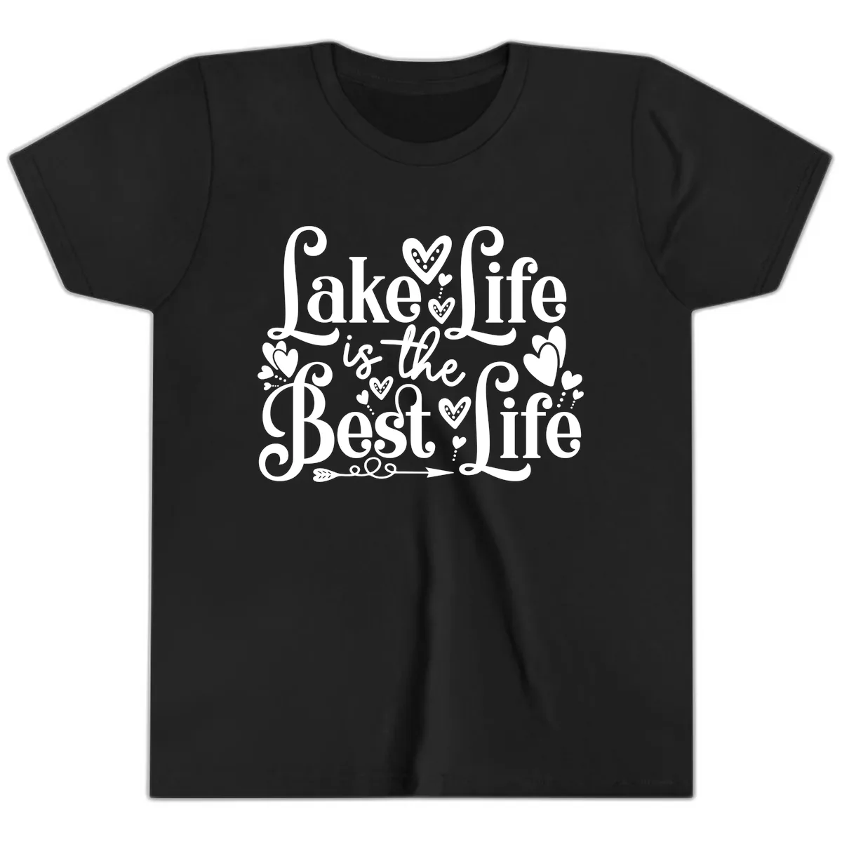 Lake Life Is The Best Life Youth T-Shirt in Black