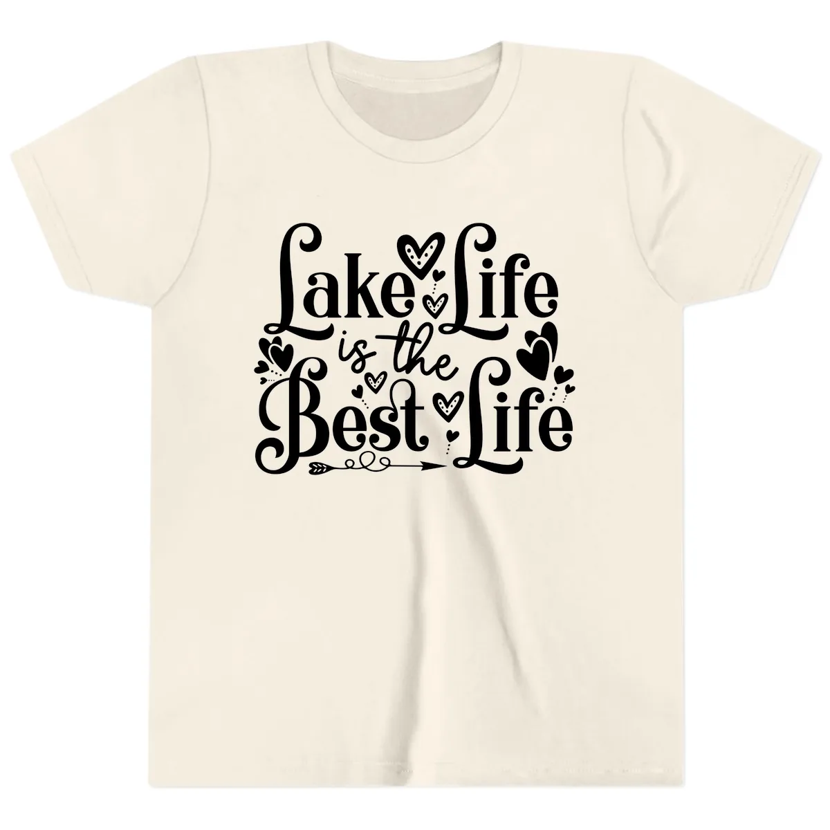 Lake Life Is The Best Life Youth T-Shirt in Natural