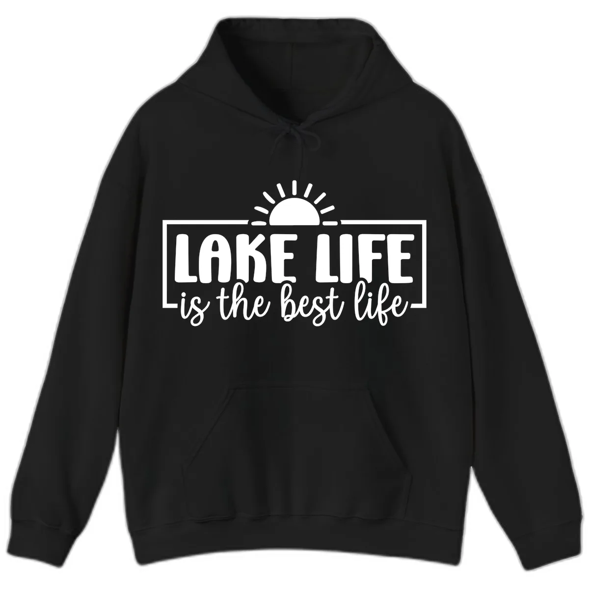 Lake Life Is The Best Life Design Hoodie in Black