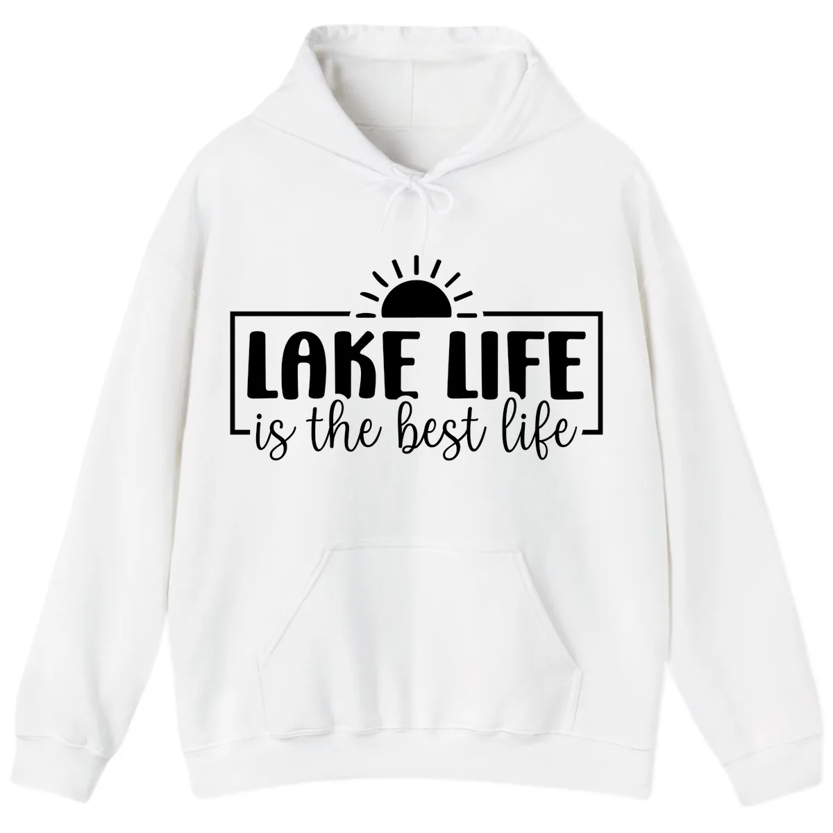 Lake Life Is The Best Life Design Hoodie in White