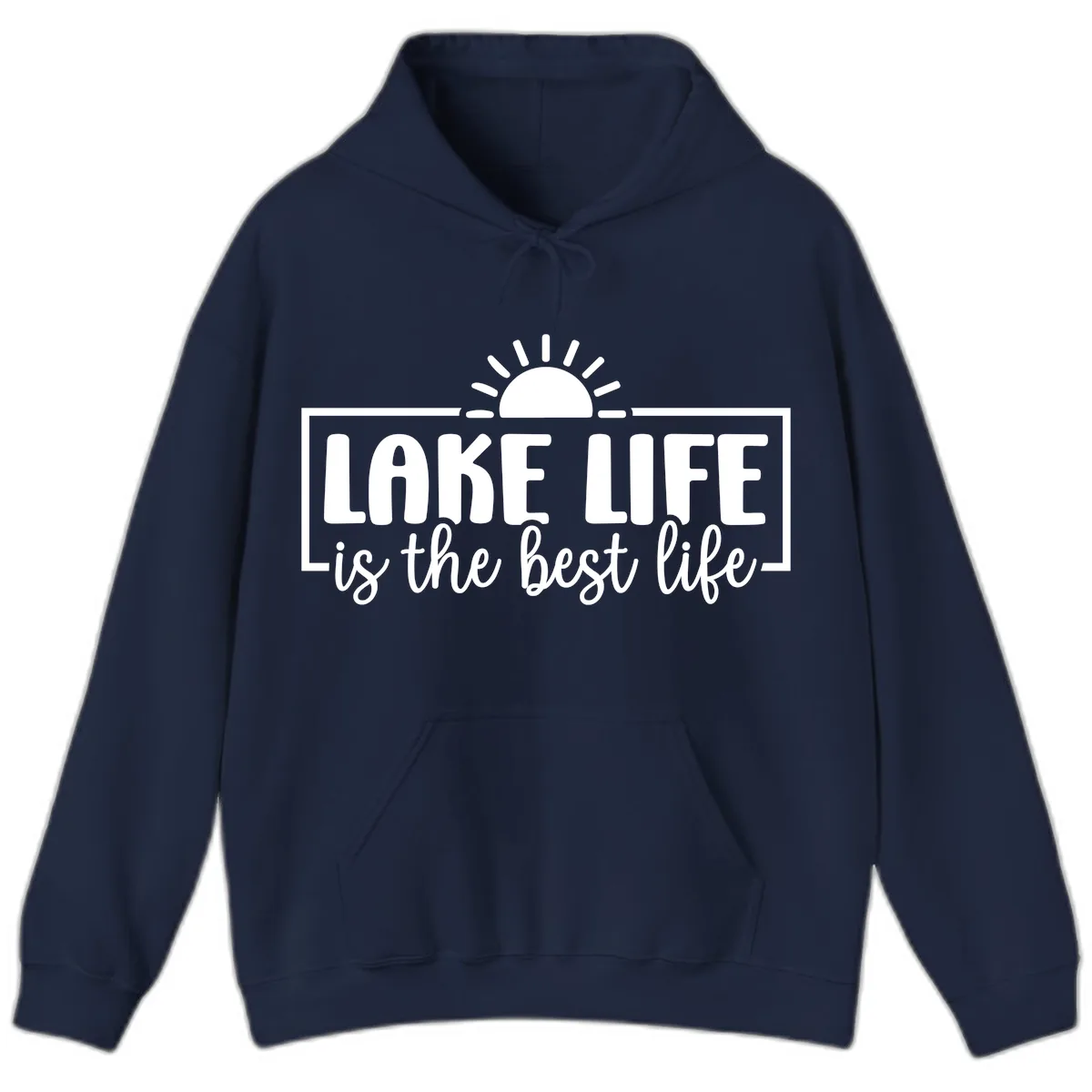 Lake Life Is The Best Life Design Hoodie in Navy