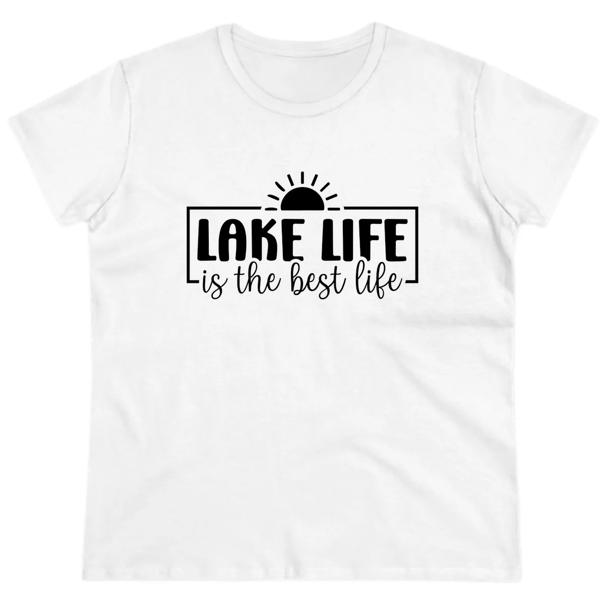 Lake Life Is The Best Life Design Ladies Tee in White