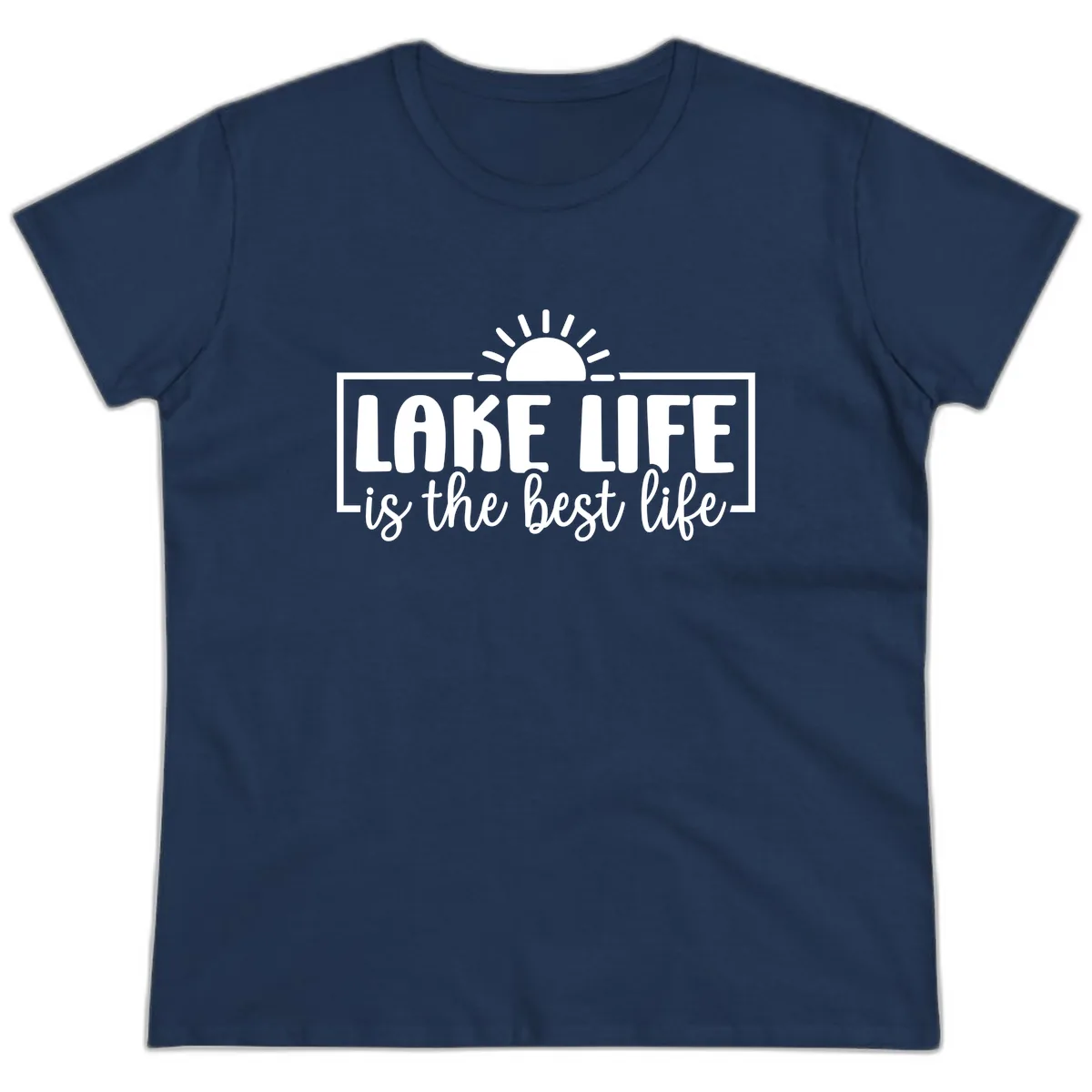Lake Life Is The Best Life Design Ladies Tee in Navy