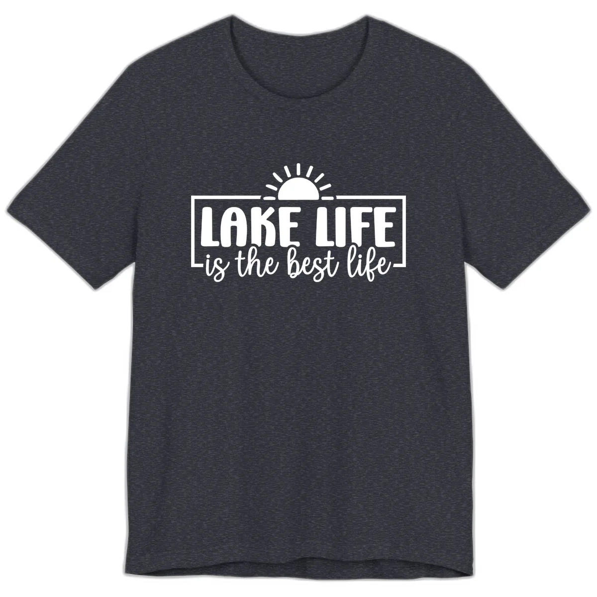 Lake Life Is The Best Life Design Premium T-Shirt in Heather Navy