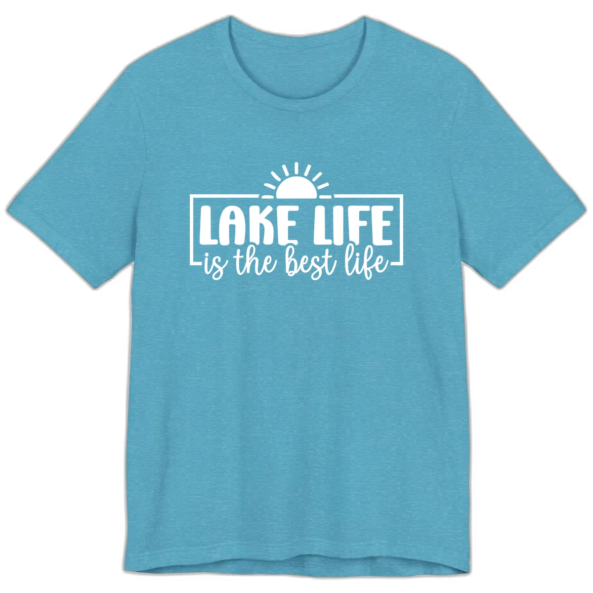 Lake Life Is The Best Life Design Premium T-Shirt in Heather Aqua