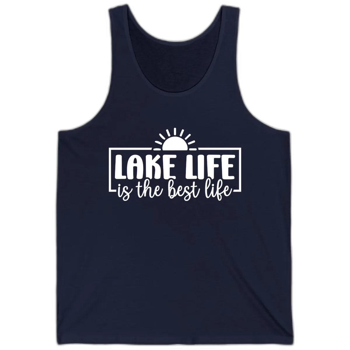 Lake Life Is The Best Life Design Tank in Navy