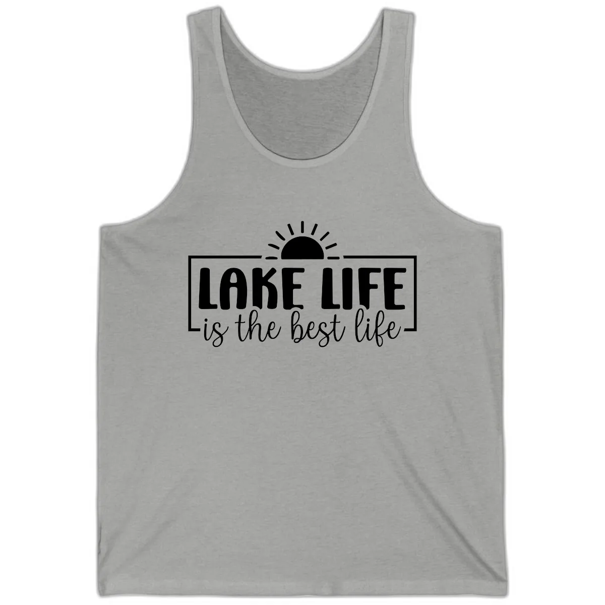 Lake Life Is The Best Life Design Tank in Athletic Heather