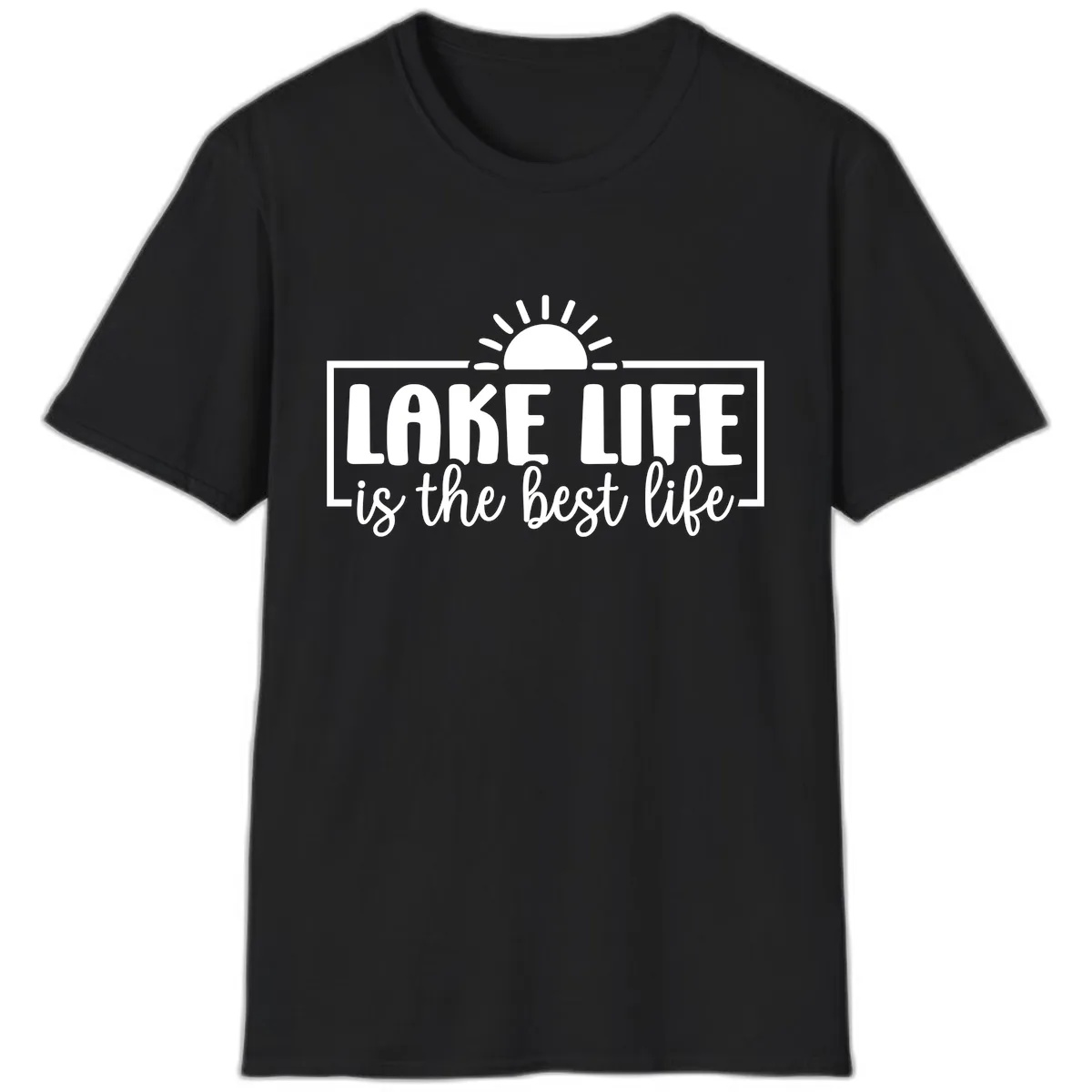 Lake Life Is The Best Life Design T-Shirt in Black
