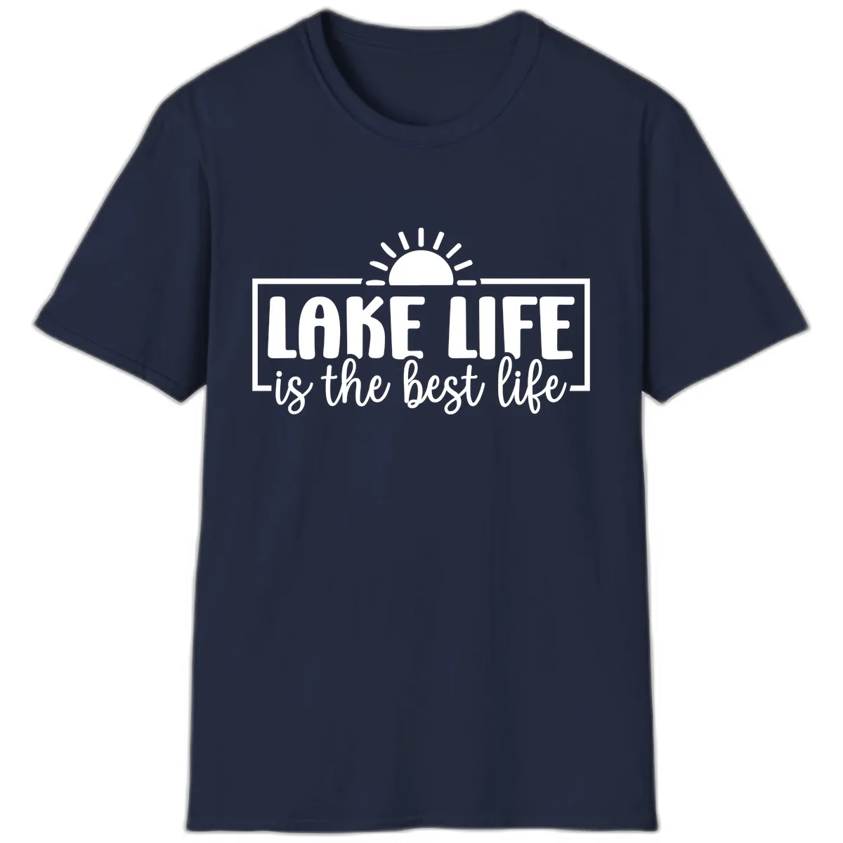 Lake Life Is The Best Life Design T-Shirt in Navy