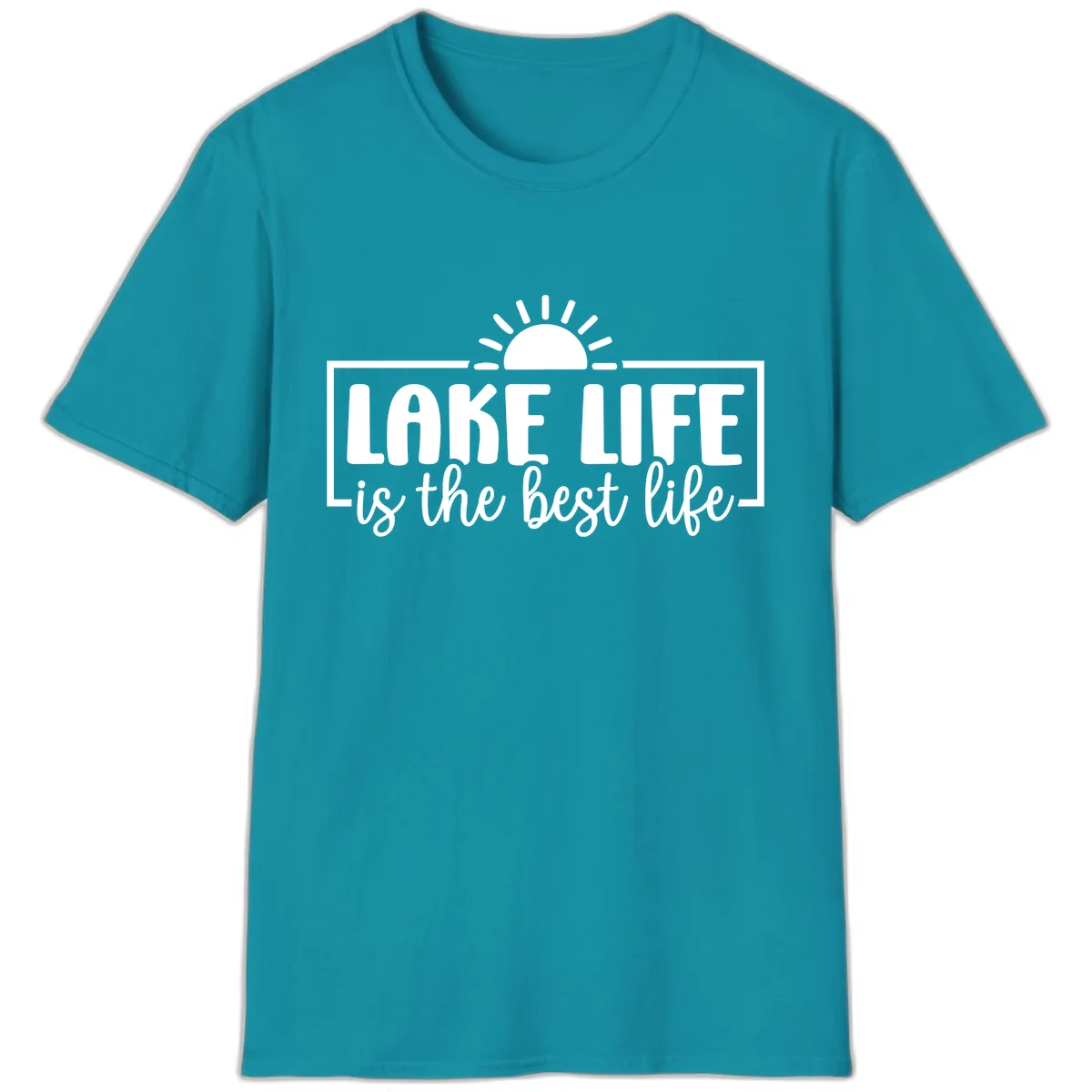 Lake Life Is The Best Life Design T-Shirt in Tropical Blue