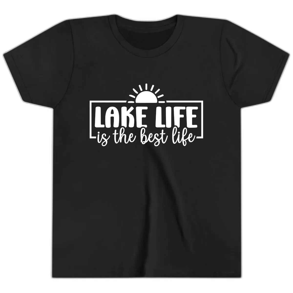 Lake Life Is The Best Life Design Youth T-Shirt in Black
