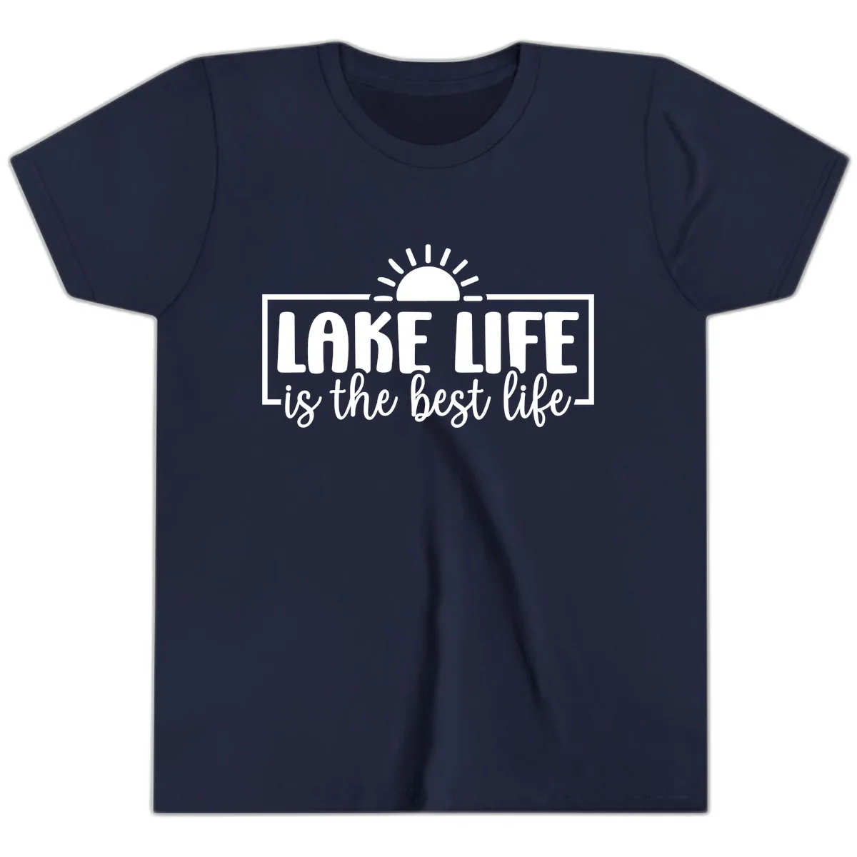 Lake Life Is The Best Life Design Youth T-Shirt in Navy