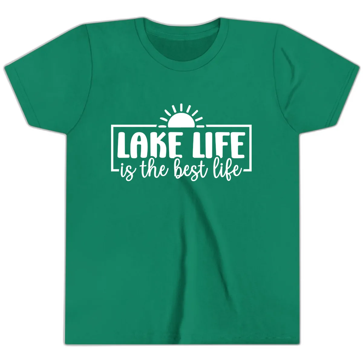 Lake Life Is The Best Life Design Youth T-Shirt in Kelly
