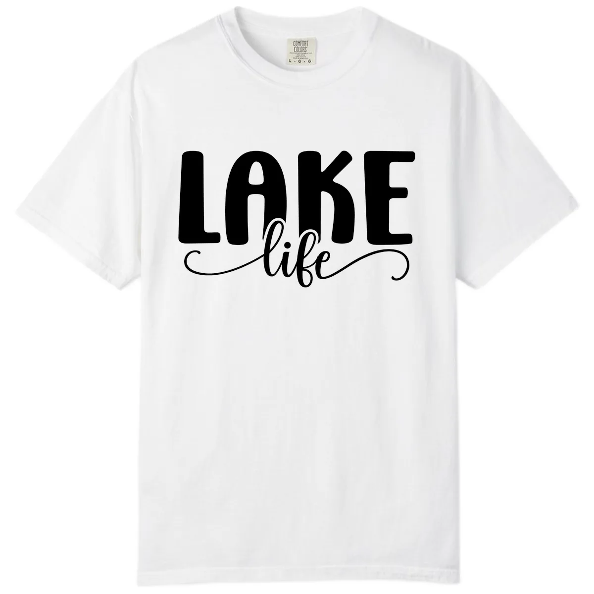 Lake Life Script Typography Design Comfort Color in White
