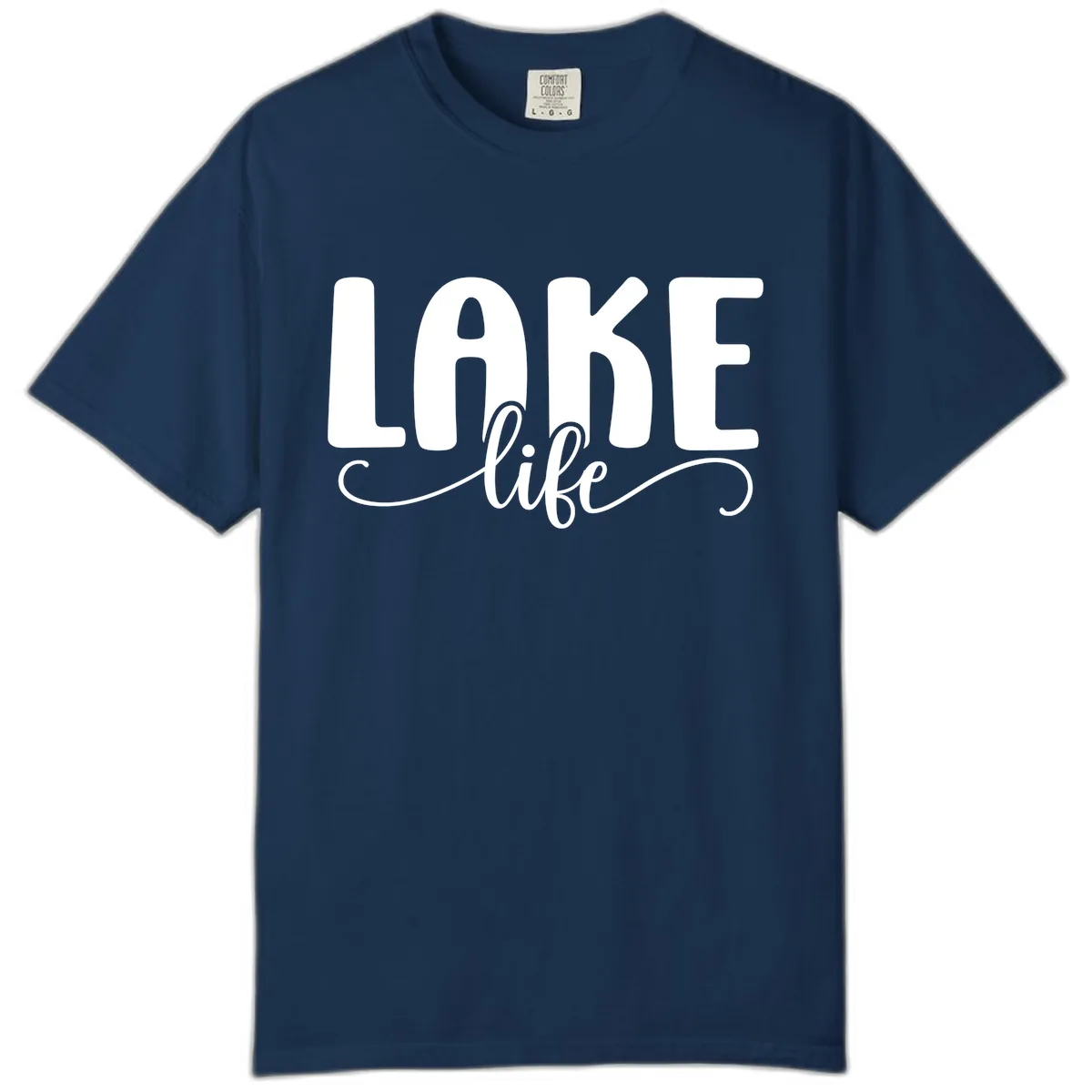 Lake Life Script Typography Design Comfort Color in Navy