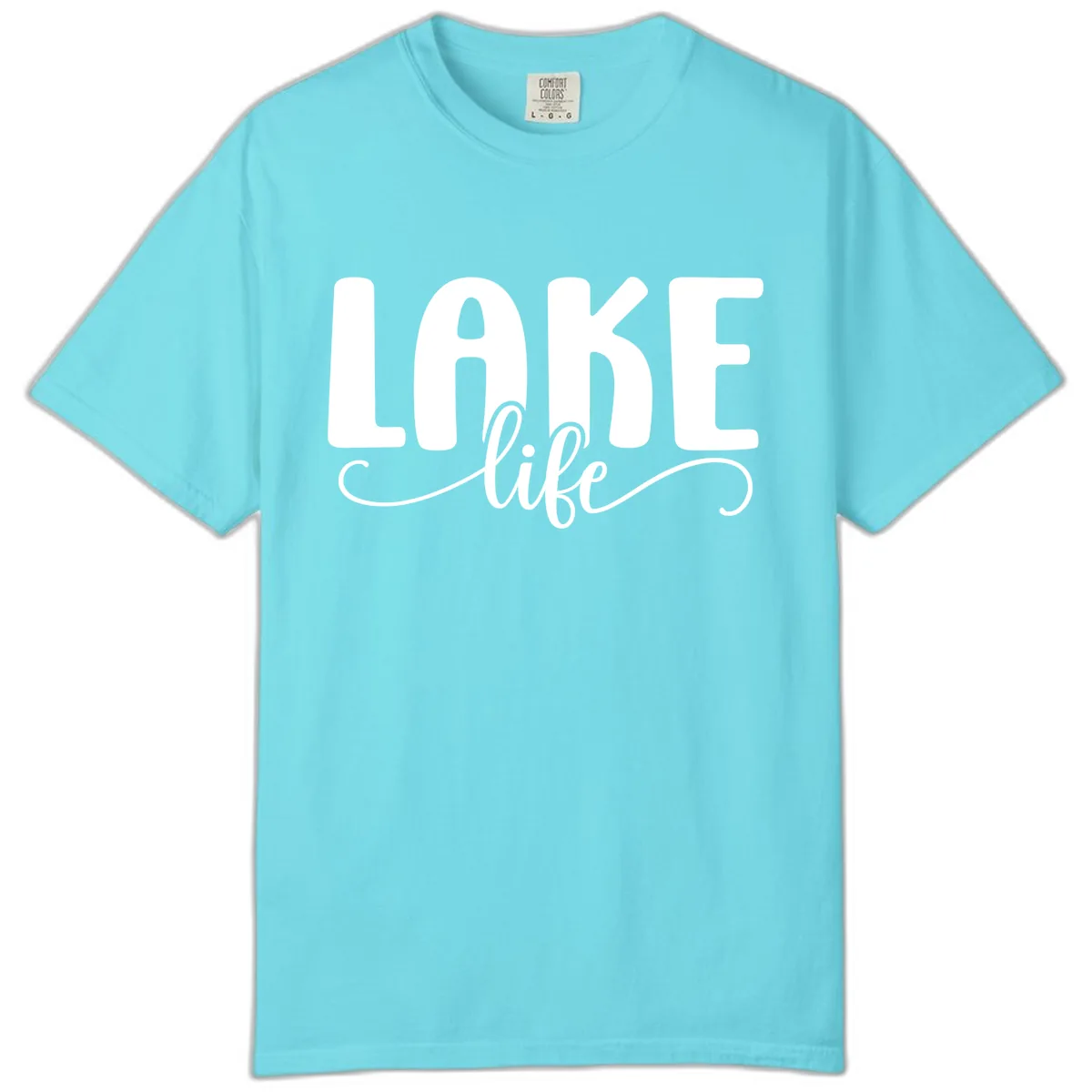 Lake Life Script Typography Design Comfort Color in Lagoon Blue