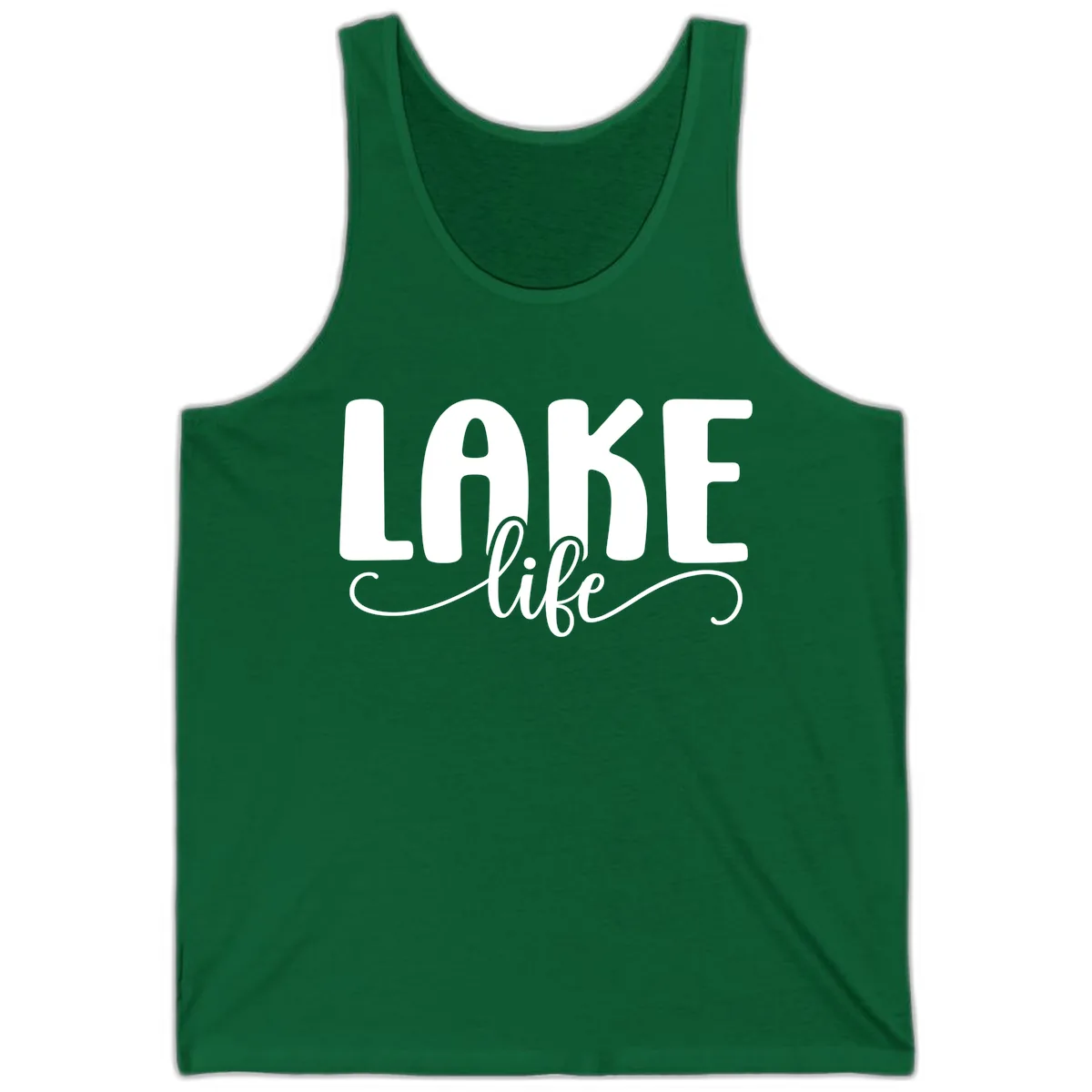Lake Life Script Typography Design Tank in Kelly
