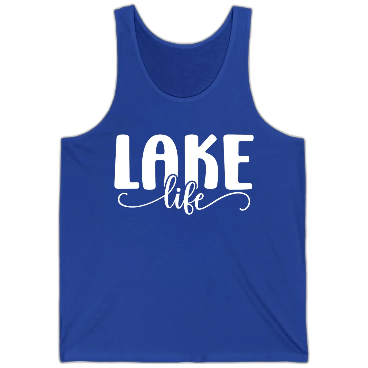 Lake Life Script Typography Design Tank in True Royal