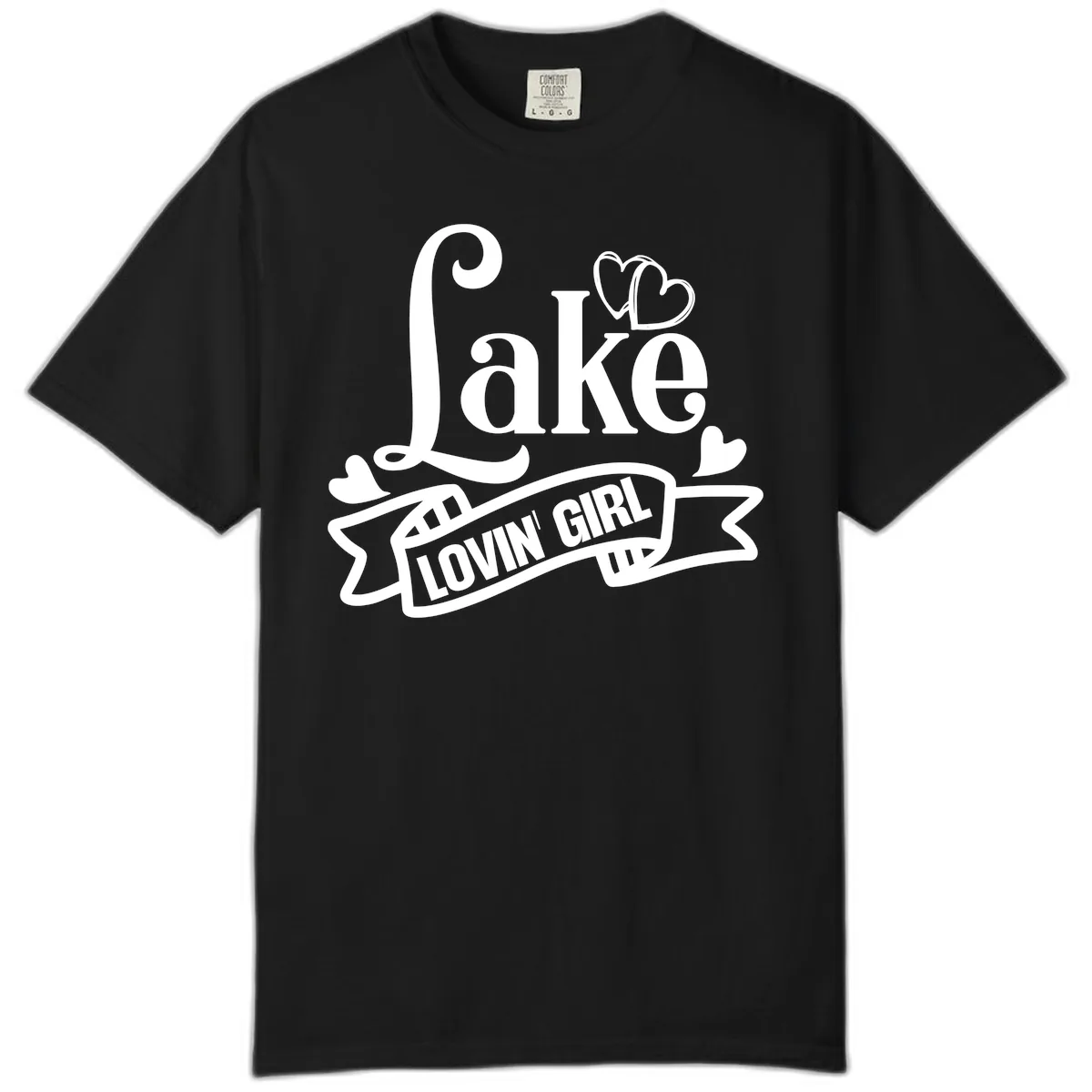 Lake Lovin' Girl Lifestyle Apparel Comfort Color in Black