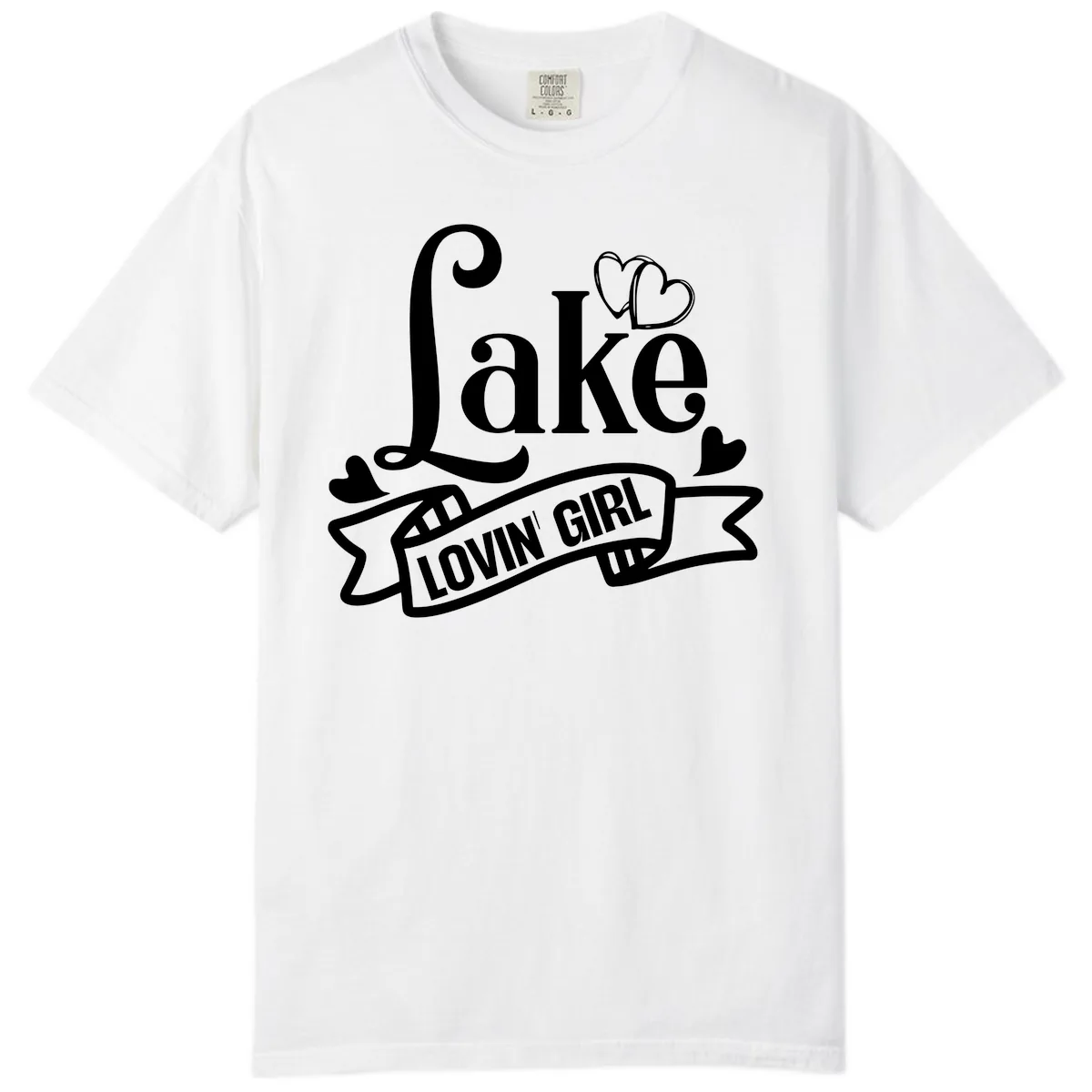 Lake Lovin' Girl Lifestyle Apparel Comfort Color in White
