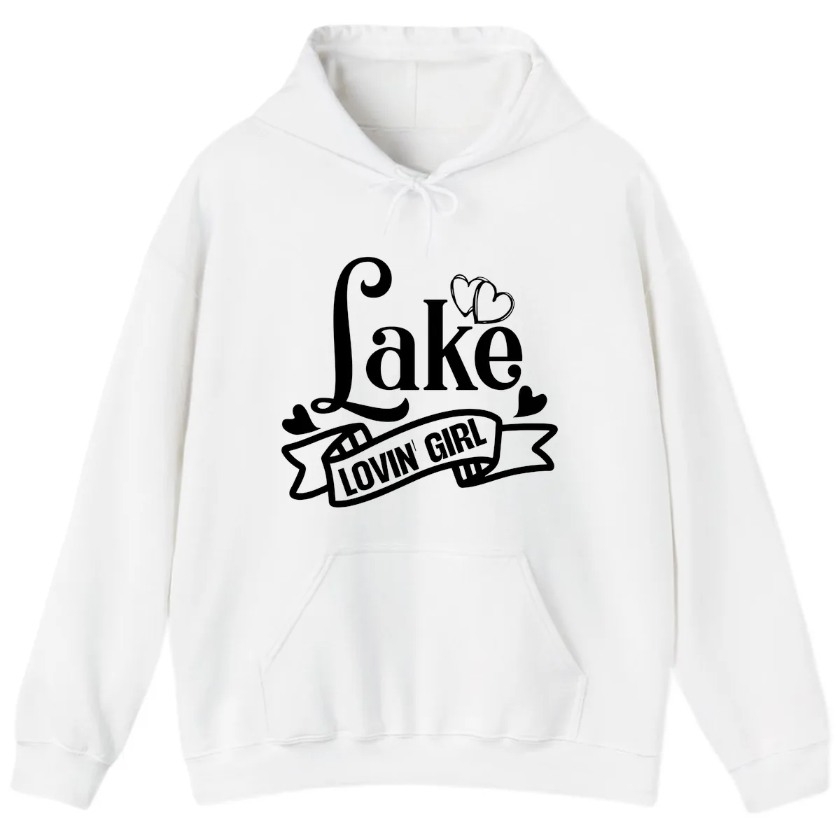 Lake Lovin' Girl Lifestyle Apparel Hoodie in White
