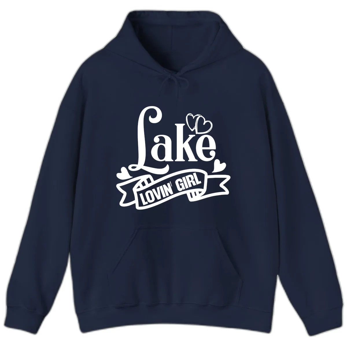 Lake Lovin' Girl Lifestyle Apparel Hoodie in Navy