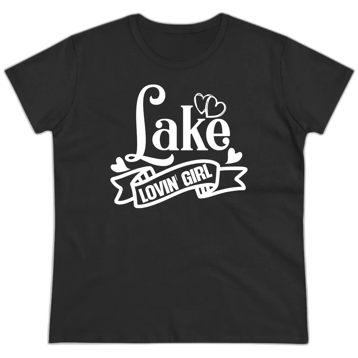 Lake Lovin' Girl Lifestyle Apparel Ladies Tee in Black