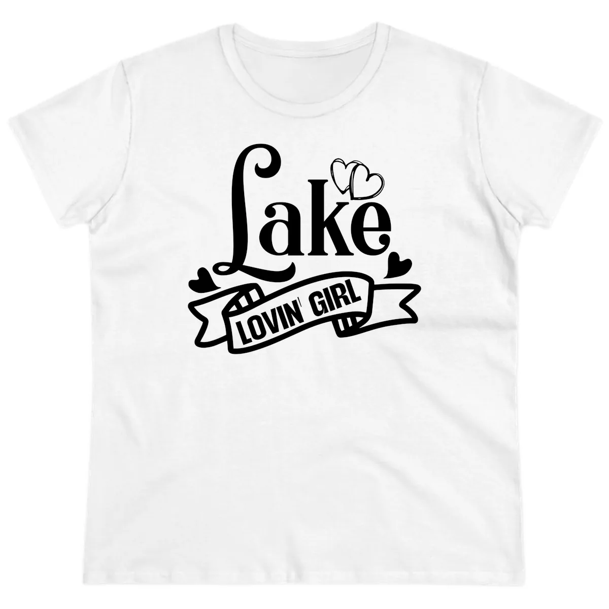 Lake Lovin' Girl Lifestyle Apparel Ladies Tee in White
