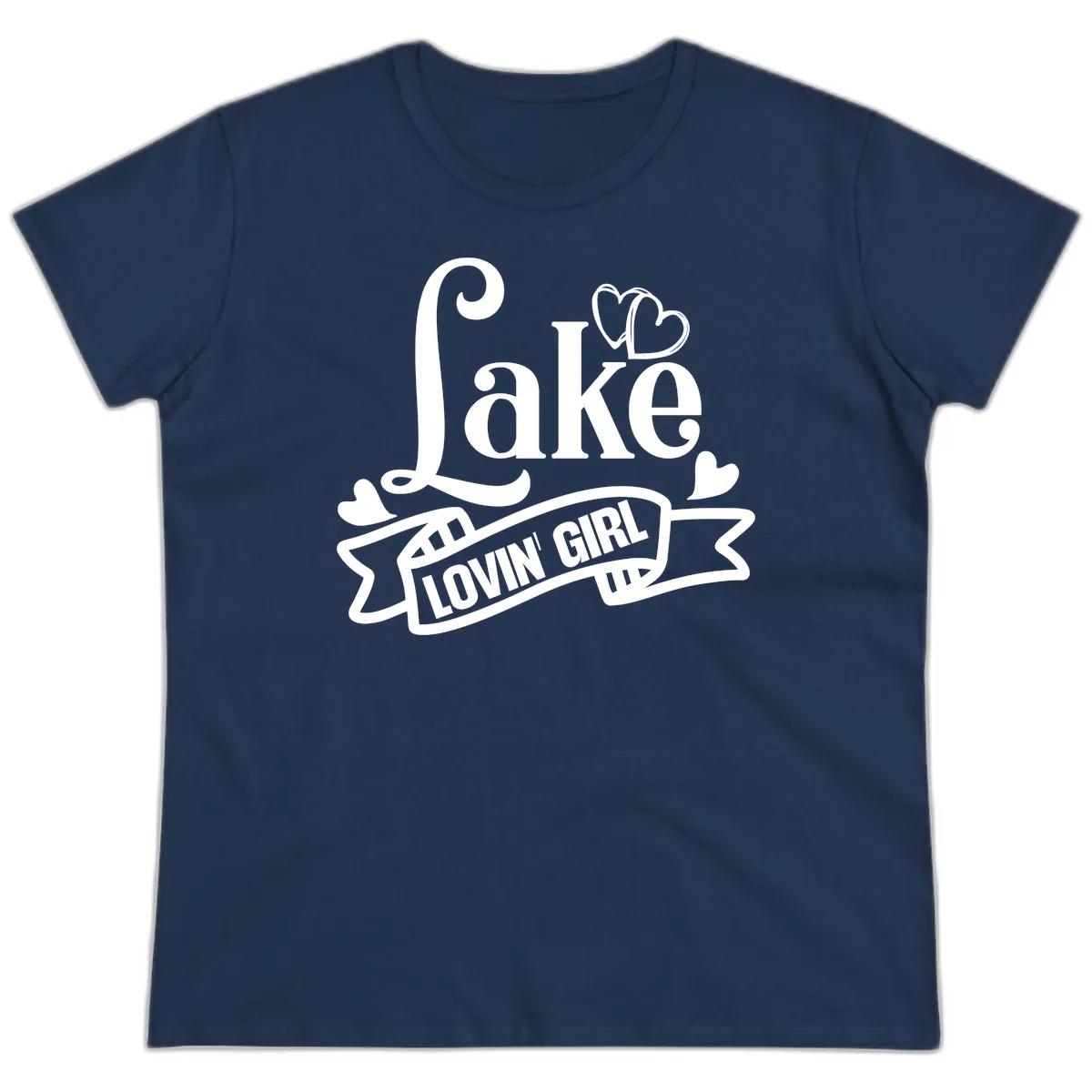Lake Lovin' Girl Lifestyle Apparel Ladies Tee in Navy