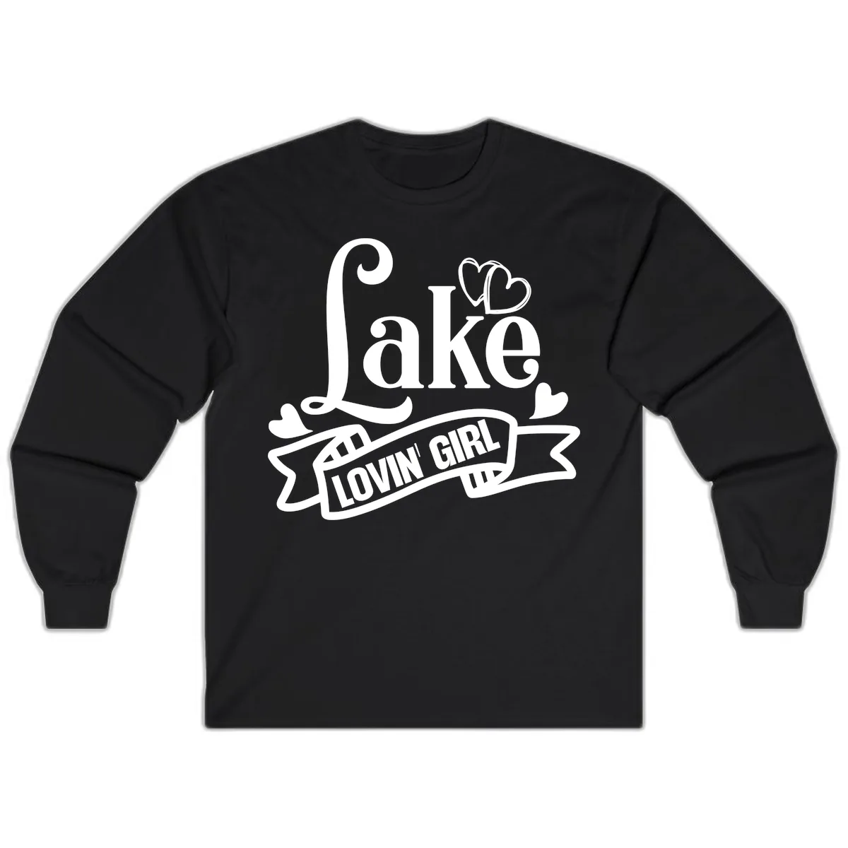 Lake Lovin' Girl Lifestyle Apparel Long Sleeve in Black
