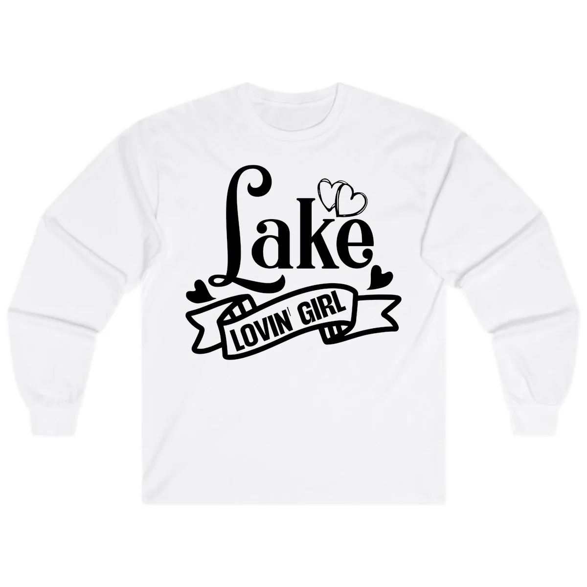 Lake Lovin' Girl Lifestyle Apparel Long Sleeve in White