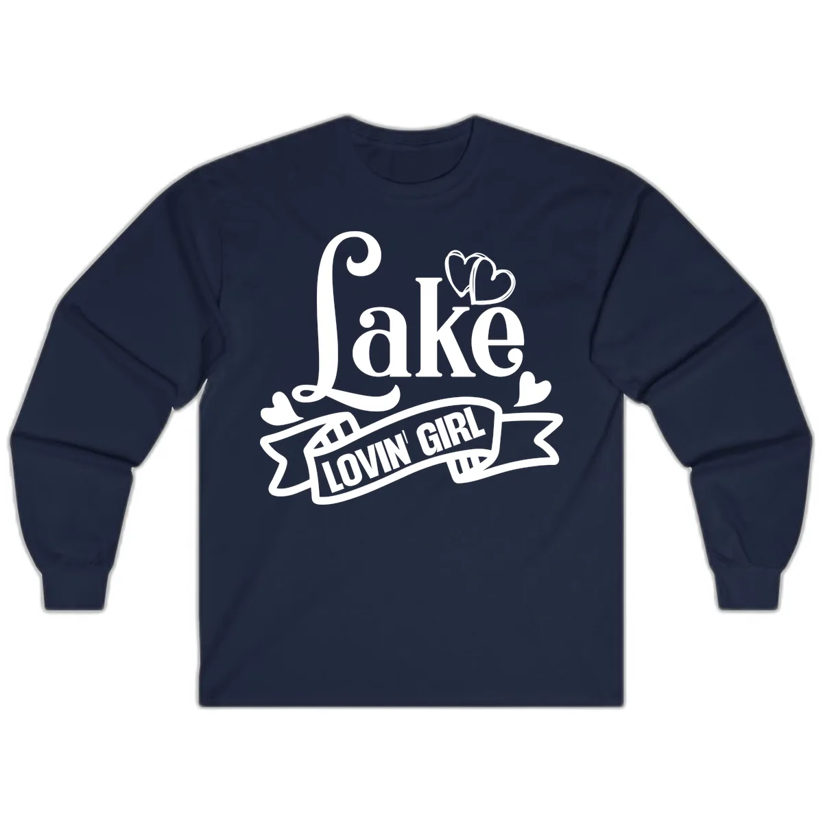 Lake Lovin' Girl Lifestyle Apparel Long Sleeve in Navy