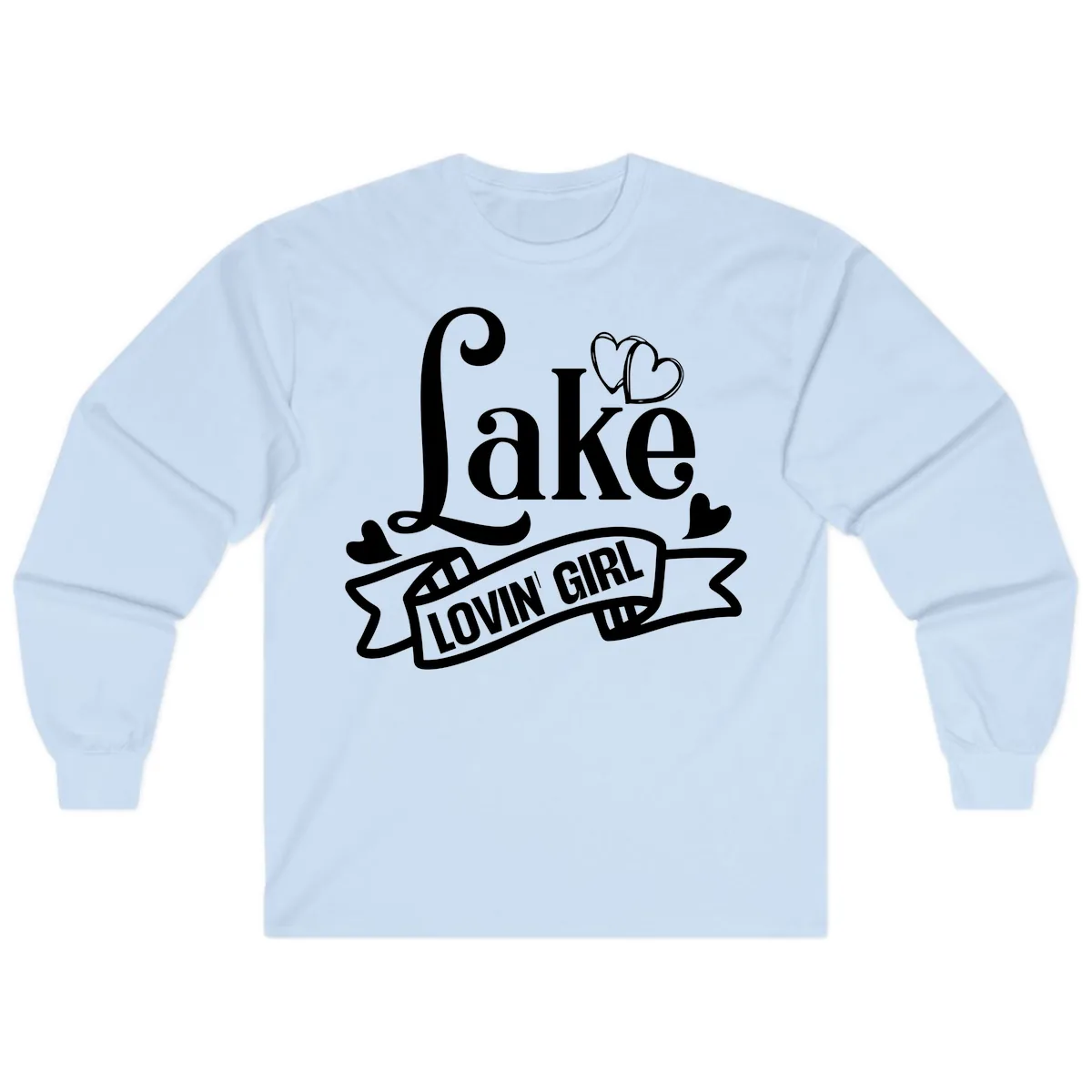 Lake Lovin' Girl Lifestyle Apparel Long Sleeve in Light Blue