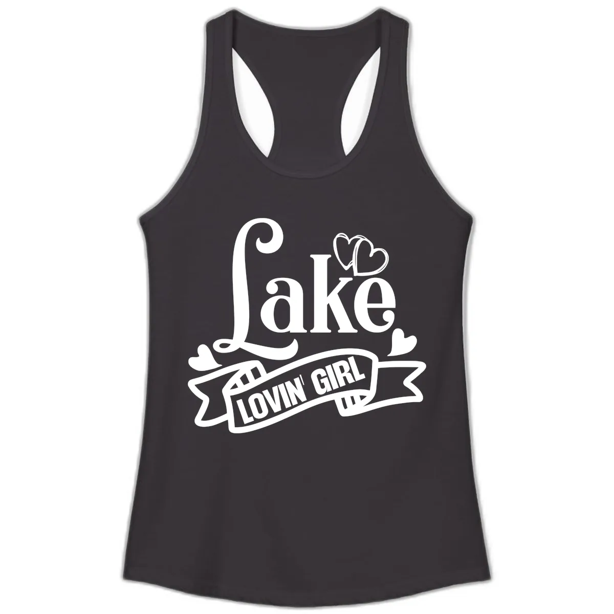 Lake Lovin' Girl Lifestyle Apparel Ladies Tank in Black