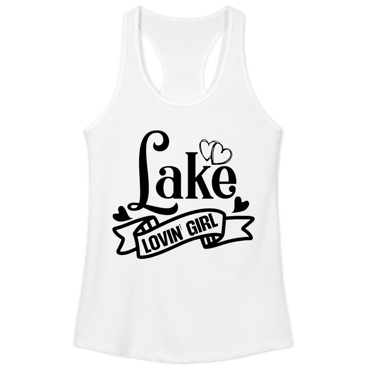 Lake Lovin' Girl Lifestyle Apparel Ladies Tank in White