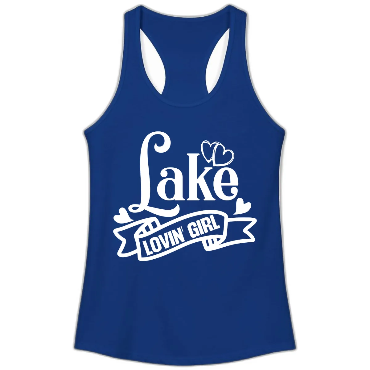 Lake Lovin' Girl Lifestyle Apparel Ladies Tank in Solid Royal