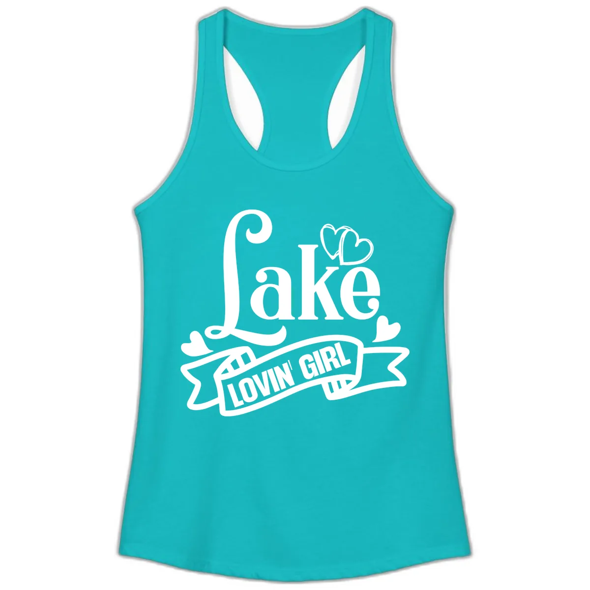 Lake Lovin' Girl Lifestyle Apparel Ladies Tank in Tahiti Blue